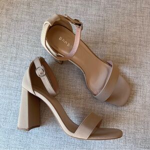 Bamboo Nude Block Heel Sandals